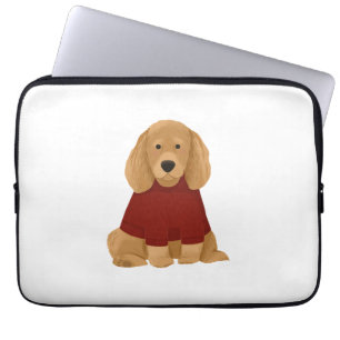 Golden Retriever in rotem Pullover Laptopschutzhülle