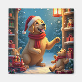 Golden Retriever in Santa’s Workshop Christmas Magnet (Vorne)