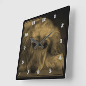 Golden Retriever in Sepia Tones Quadratische Wanduhr (Winkel)