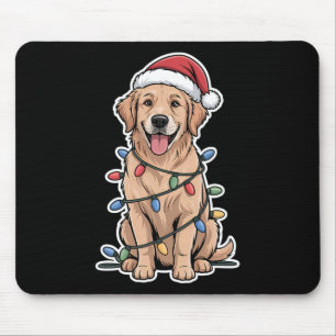 Golden Retriever in Weihnachtsbeleuchtung ummantel Mousepad