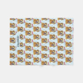 Golden Retriever in Weihnachtsmannmütze oder Custo Fleecedecke (Vorderseite (Horizontal))