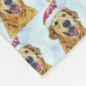 Golden Retriever in Weihnachtsmannmütze oder Custo Fleecedecke (Ecke)