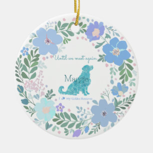Golden Retriever Individueller Pastellblauer Geden Keramik Ornament