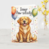 Golden Retriever "Inner Paw sitivity" Cartoon Karte (Gelbe Blume)