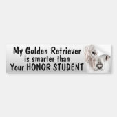Golden retriever - intelligenter als Student - Autoaufkleber (Vorne)