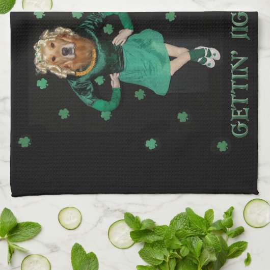 Golden retriever-Iren Stepdancers Geschirrtuch (Gefaltet)