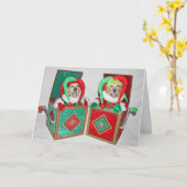 Golden Retriever Jack in der Box Weihnachten Karte (Gelbe Blume)