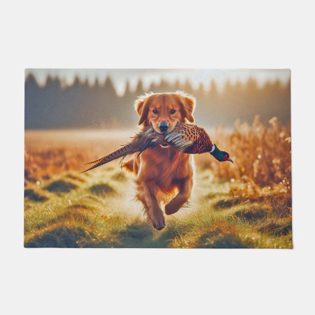 Golden Retriever Jäger und Fasant Welcome Mat Fußmatte (Vorderseite)