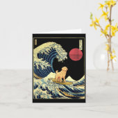 Golden Retriever Japanese Kanagawa Wave Funny Surf Karte (Gelbe Blume)
