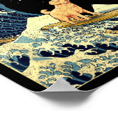 Golden Retriever Japanese Kanagawa Wave Funny Surf Poster (Ecke)