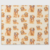 Golden Retriever Joy Wrapping Paper Geschenkpapier (Flach)