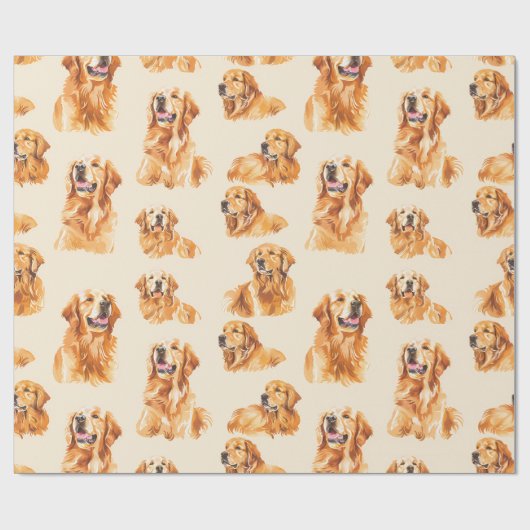 Golden Retriever Joy Wrapping Paper Geschenkpapier (Flach)