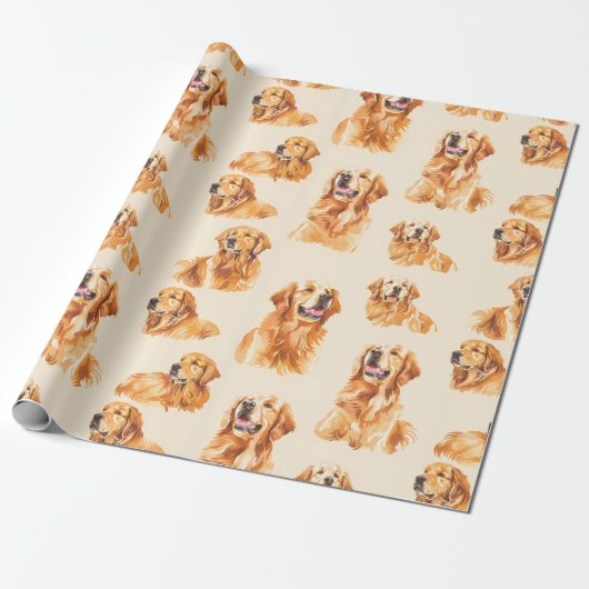 Golden Retriever Joy Wrapping Paper Geschenkpapier (Ungerollt)
