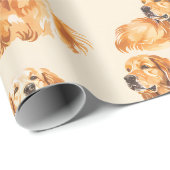 Golden Retriever Joy Wrapping Paper Geschenkpapier (Rolleneckpunkt)