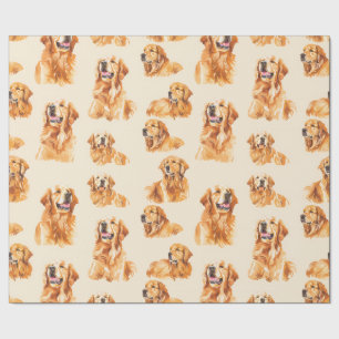 Golden Retriever Joy Wrapping Paper Geschenkpapier