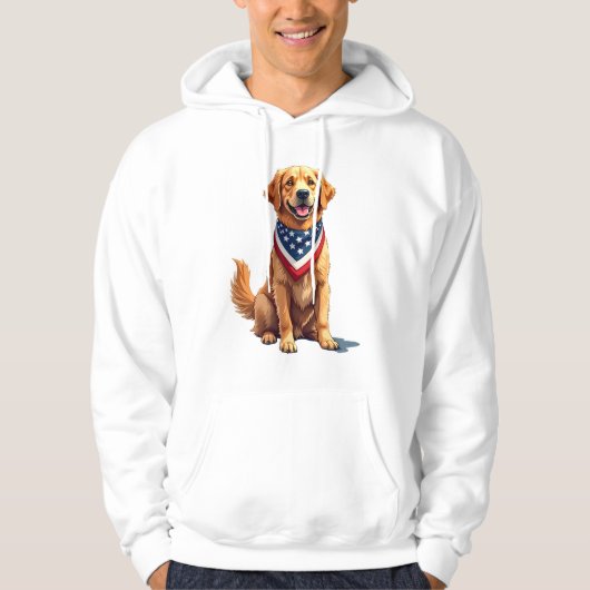 Golden Retriever July 4th Vintage Patriotic Tee 2 (Vorderseite)