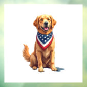 Golden Retriever July 4th Vintage Patriotic Tee 2 Fensteraufkleber (Blatt 3)