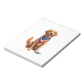Golden Retriever July 4th Vintage Patriotic Tee 2 Notizblock (Rotiert)