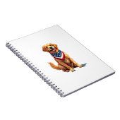 Golden Retriever July 4th Vintage Patriotic Tee 2 Notizblock (Rechte Seite)