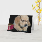 Golden Retriever Jungtier mit Brille Karte (Gelbe Blume)