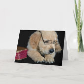 Golden Retriever Jungtier mit Brille Karte (Vorderseite)