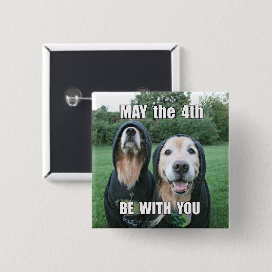 Golden Retriever kann der 4. sein mit Dir Parody Button (Vorne & Hinten)
