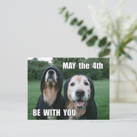 Golden Retriever kann der 4. sein mit Dir Parody Postkarte (Stehend Vorderseite)