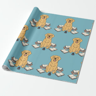 Golden Retriever Kapitel Eins Akademischer Hund Bl Geschenkpapier