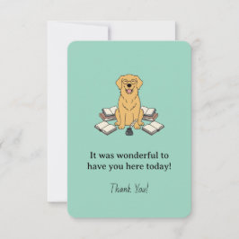 Golden Retriever Kapitel Eins Bücher Pastellgrün Dankeskarte