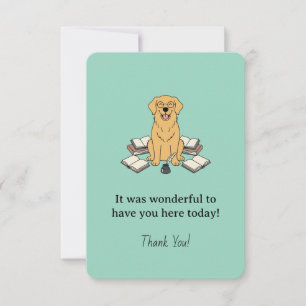 Golden Retriever Kapitel Eins Bücher Pastellgrün Dankeskarte