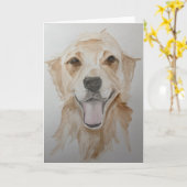 Golden Retriever Karte (Gelbe Blume)
