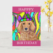 Golden Retriever Karte (Gelbe Blume)