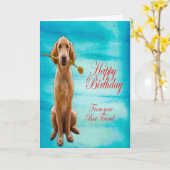 Golden Retriever Karte (Gelbe Blume)