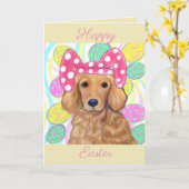 Golden Retriever Karte (Gelbe Blume)
