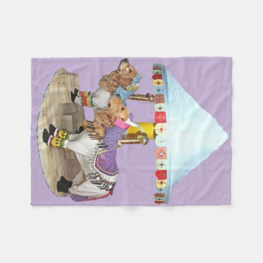 Golden retriever-Karussell Fleecedecke (Vorderseite (Horizontal))