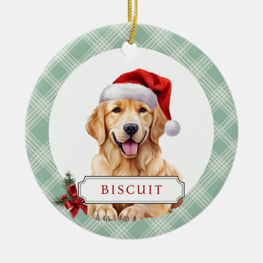 Golden Retriever Keramik Circle Ornament (Vorne)