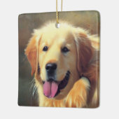 Golden Retriever Keramikornament (Links)