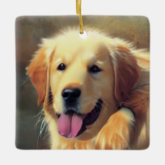 Golden Retriever Keramikornament (Vorderseite)