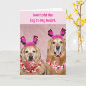 Golden Retriever Key to My Heart Valentine's Day Karte (Gelbe Blume)