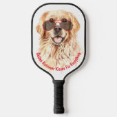 Golden Retriever Kisses Fix Alles reparieren Pickleball Schläger (Vorderseite)