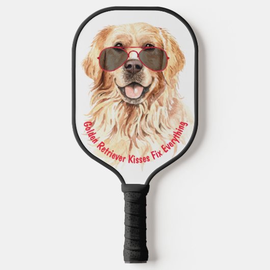Golden Retriever Kisses Fix Alles reparieren Pickleball Schläger (Vorderseite)