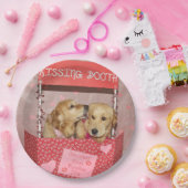 Golden Retriever Kissing Booth Pappteller (Party)