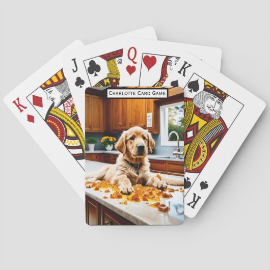 Golden Retriever Kitchen Monogram Kids Match Game Spielkarten (Rückseite)