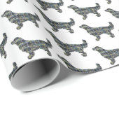 Golden Retriever Kleine Silhouette Gitter weiß Geschenkpapier (Rolleneckpunkt)