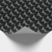 Golden Retriever Kleine Silhouette Raster Black Geschenkpapier (Ecke)