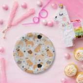 Golden Retriever Knochen und Paws Paper Plate Pappteller (Party)