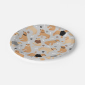 Golden Retriever Knochen und Paws Paper Plate Pappteller (Schrägansicht)