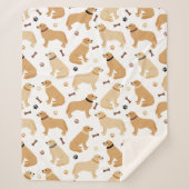 Golden Retriever Knochen und Paws Sherpa Blanka Sherpadecke (Vorderseite)