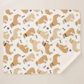 Golden Retriever Knochen und Paws Sherpa Blanka Sherpadecke (Vorderseite (Horizontal))