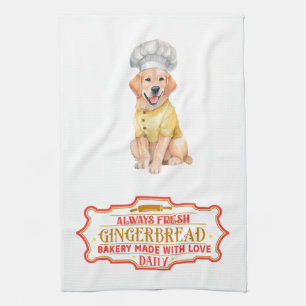 Golden Retriever Koch Backen Lebkuchen Geschirrtuch